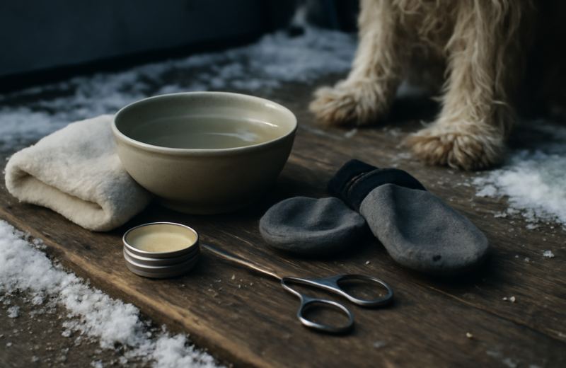 Vejsalt og is: Beskyt hundens poter om vinteren